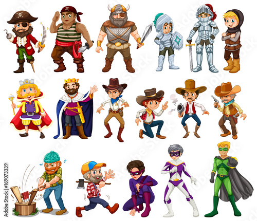 People in different costumes