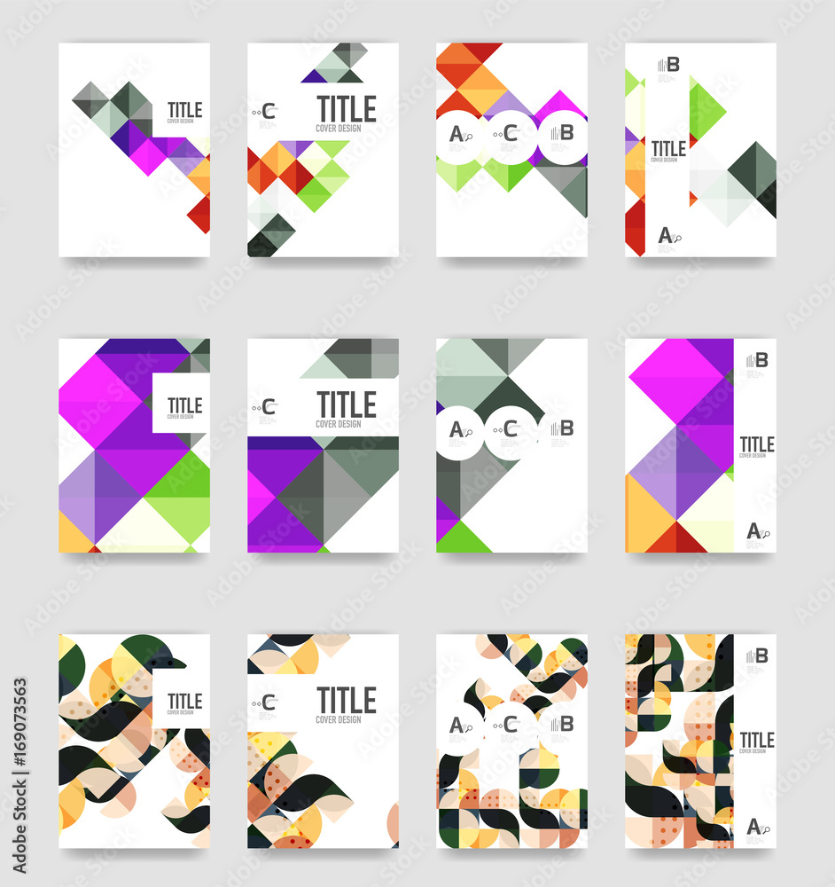 Set of brochure cover templates Set of brochure cover templates