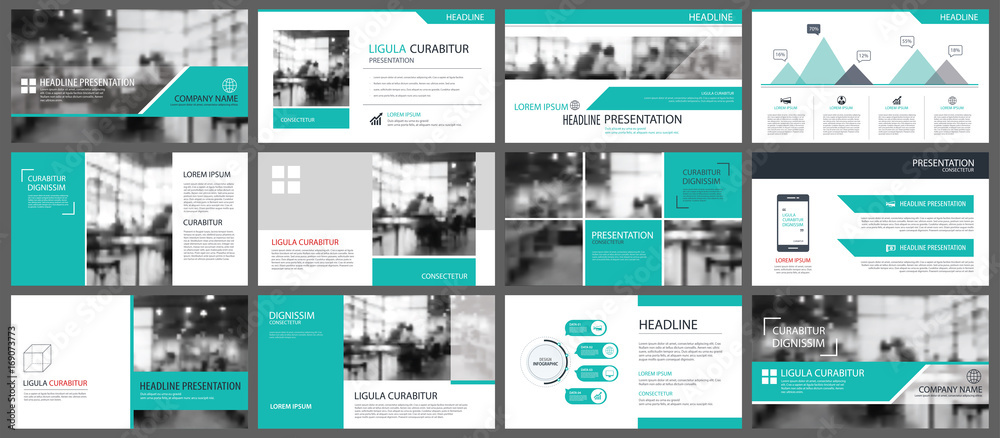 Green presentation templates and infographics elements background. Use for business annual report, flyer, corporate marketing, leaflet, advertising, brochure, modern style.