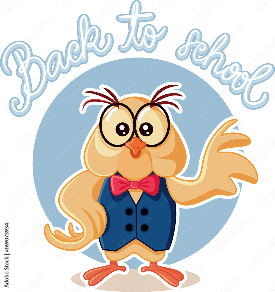 Obraz premium Cute Owl Wearing Eyeglasses Cartoon Vector Illustration