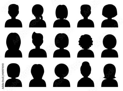 People avatars silhouettes