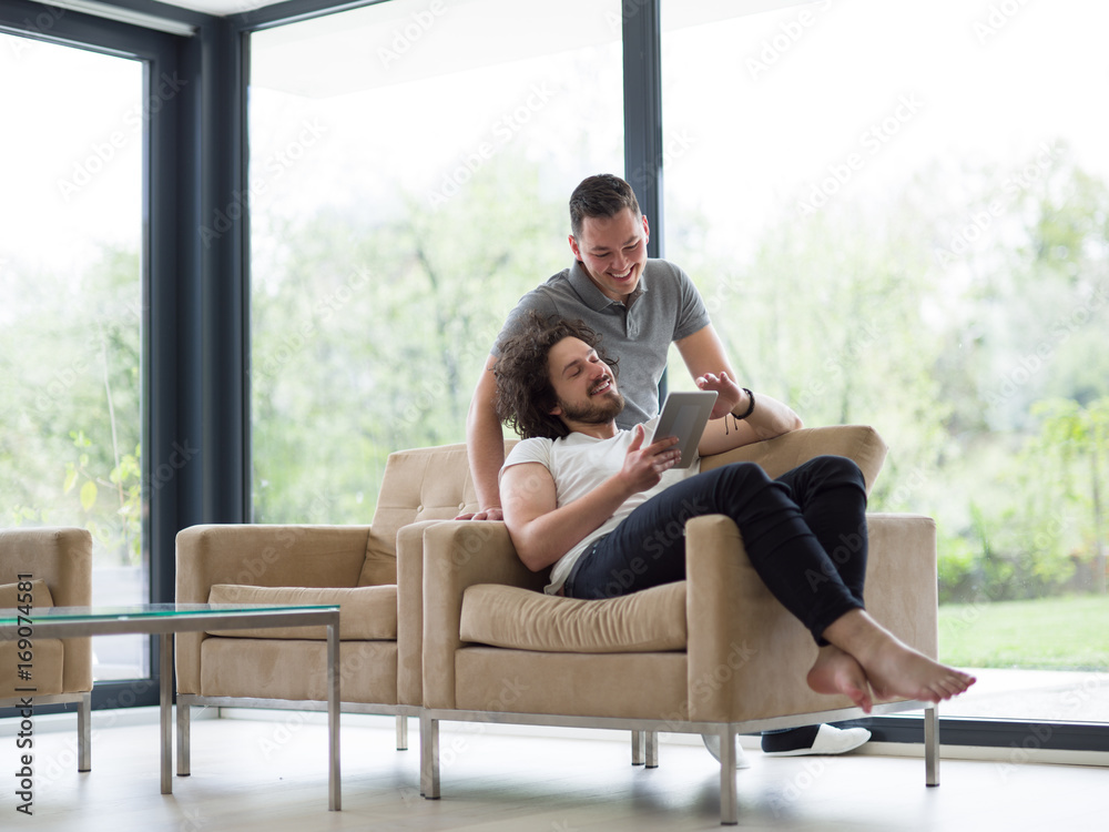 Obraz premium Gay Couple Love Home Concept