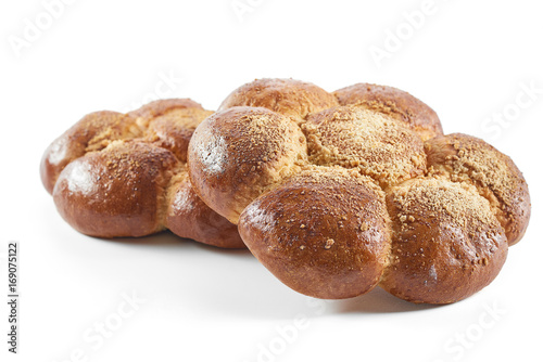 Tasty sweet freshly baked buns isolated on white bakery baking cooking pastry tasty concept.