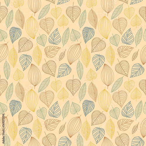 Seamless autumn leaves pattern