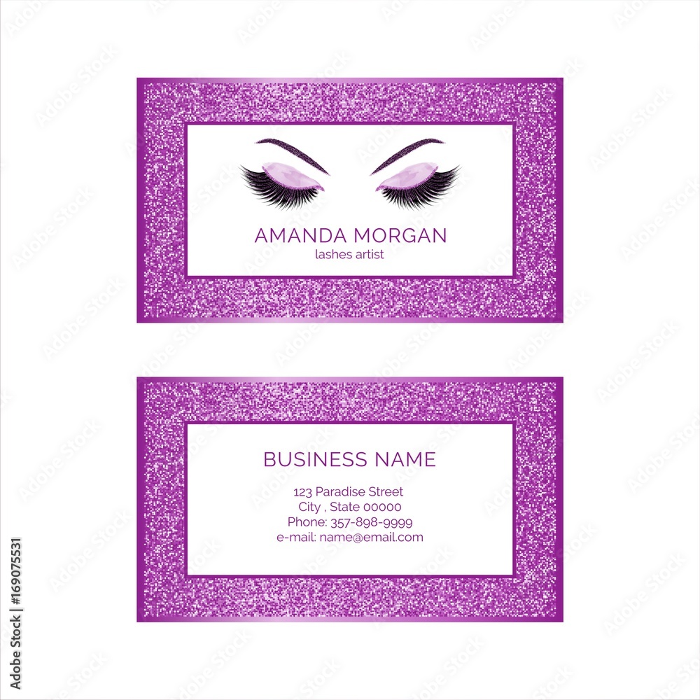 Makeup artist business card template Stock Vector | Adobe Stock