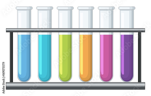 Colorful chemical in test tubes