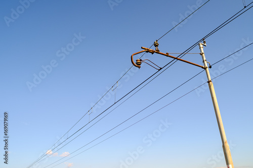 Railways electric power lines.