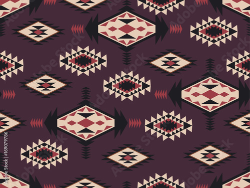 American prairie pattern. Seamless Abstract ethnic pattern