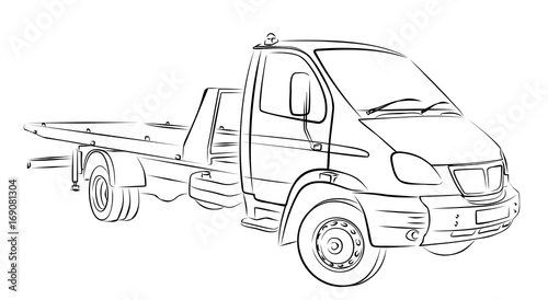 Sketch tow truck. 