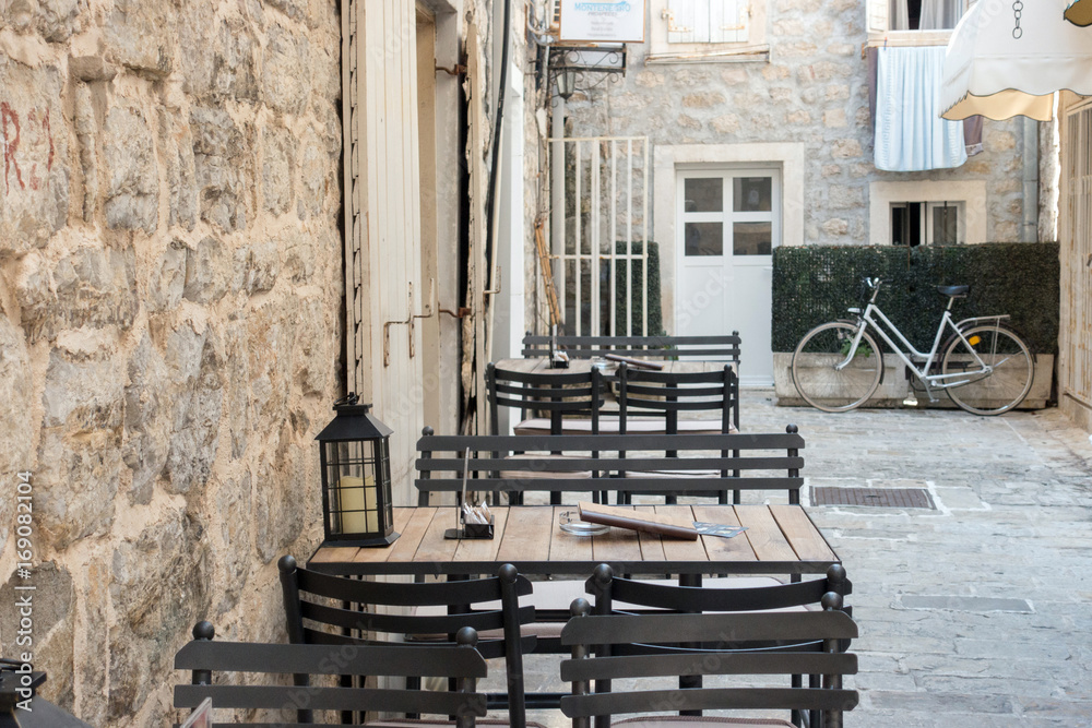 Small cafe in back street Small cafe in back street