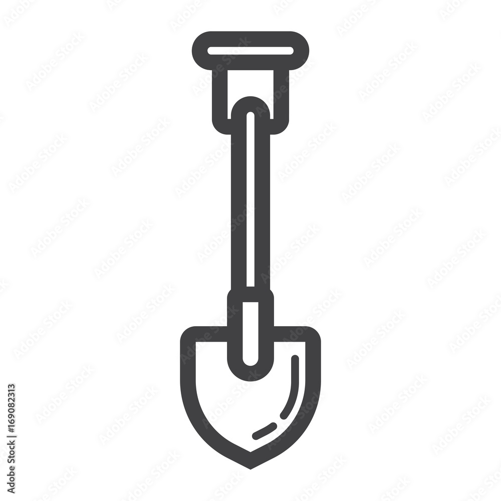 Shovel line icon, build and argicultural, spade sign vector graphics, a linear pattern on a white background, eps 10. Shovel line icon, build and argicultural, spade sign vector graphics, a linear pattern on a white background, eps 10.