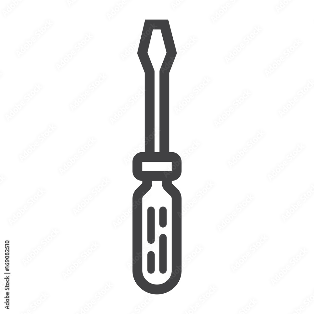 Screwdriver line icon, build and repair, tool sign vector graphics, a linear pattern on a white background, eps 10.