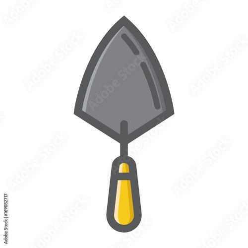 Trowel filled outline icon, build and repair, bricklayer sign vector graphics, a colorful line pattern on a white background, eps 10.