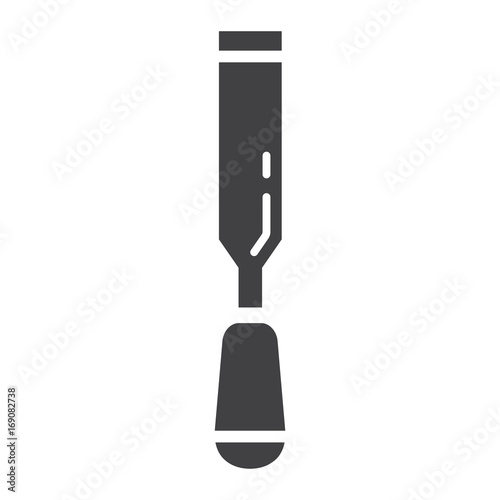 Chisel glyph icon, build and repair, carpenter sign vector graphics, a solid pattern on a white background, eps 10.