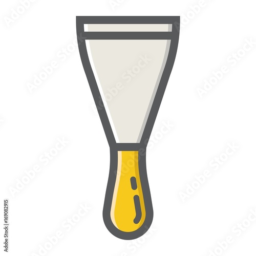 Putty knife filled outline icon, build and repair, spatula sign vector graphics, a colorful line pattern on a white background, eps 10.