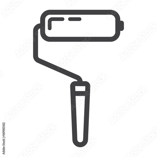 Paint Roller line icon, build and repair, painting sign vector graphics, a linear pattern on a white background, eps 10.