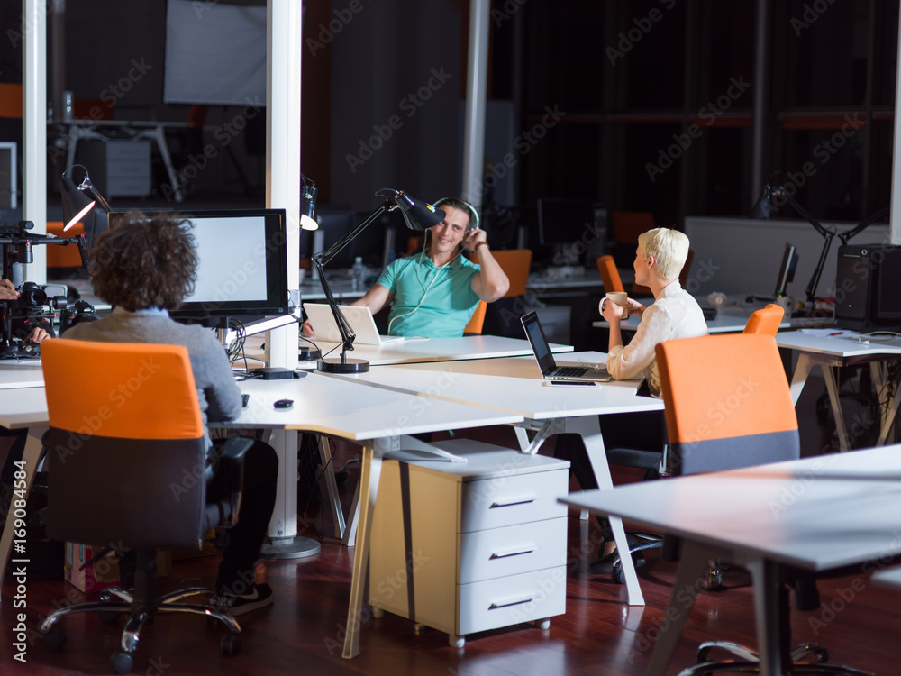 designers in the night startup office designers in the night startup office