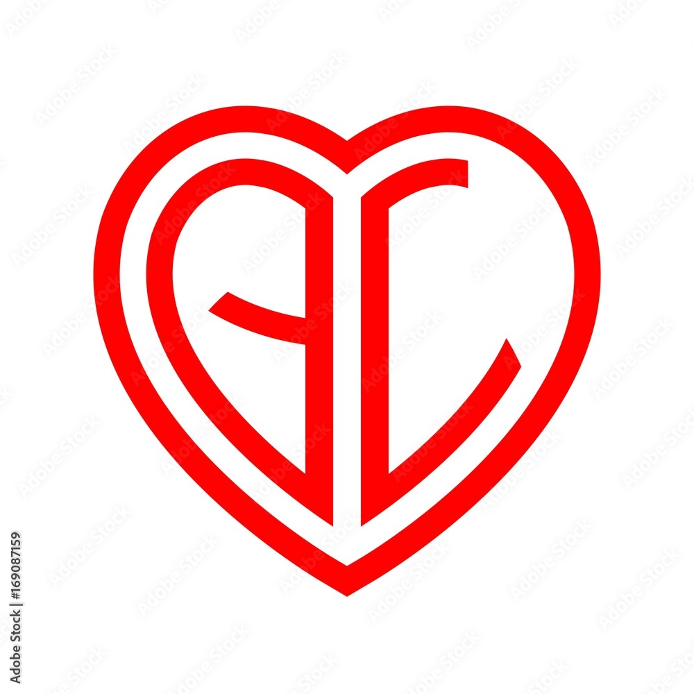 initial letters logo ql red monogram heart love shape initial letters logo ql red monogram heart love shape