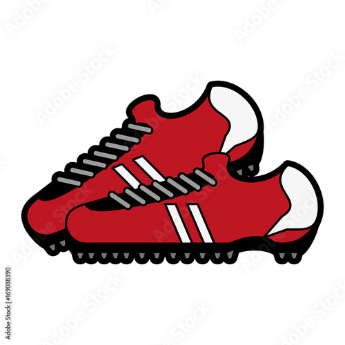 cleats shoes soccer or football related icon image vector illustration design