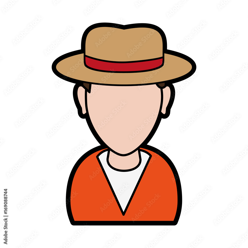 portrait of faceless man with classic hat icon image vector illustration design portrait of faceless man with classic hat icon image vector illustration design