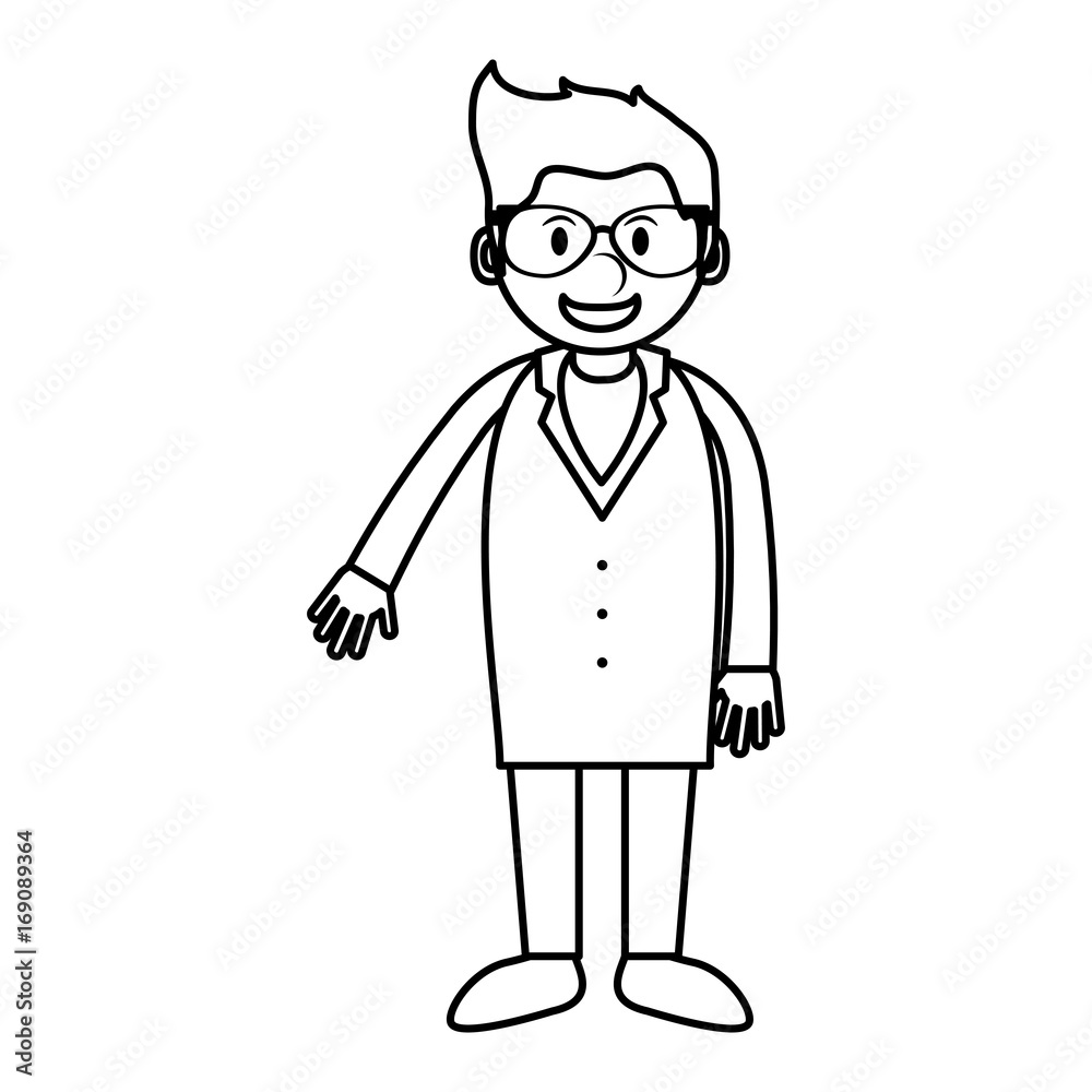 happy smiling male medical doctor icon image vector illustration design