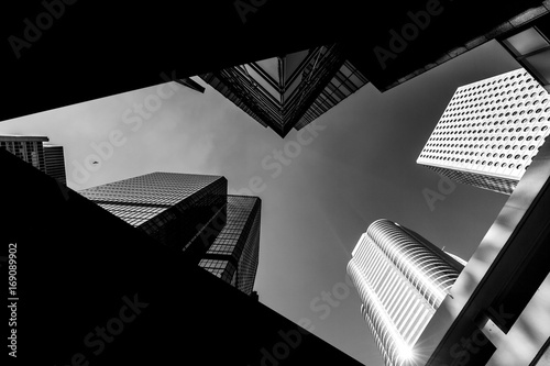 Plakat Architektura Hongkongu w czerni i bieli