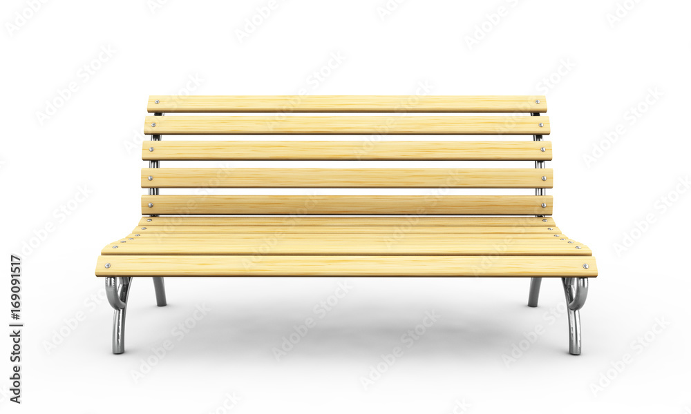 Park bench arc on a white background. Front view. 3d render image. Stock  Illustration | Adobe Stock