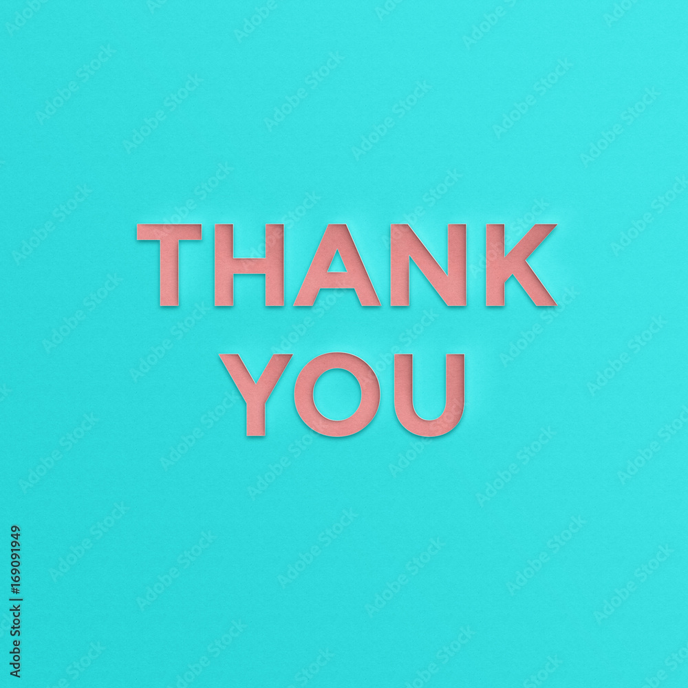Fototapeta premium Paper cut out written THANK YOU