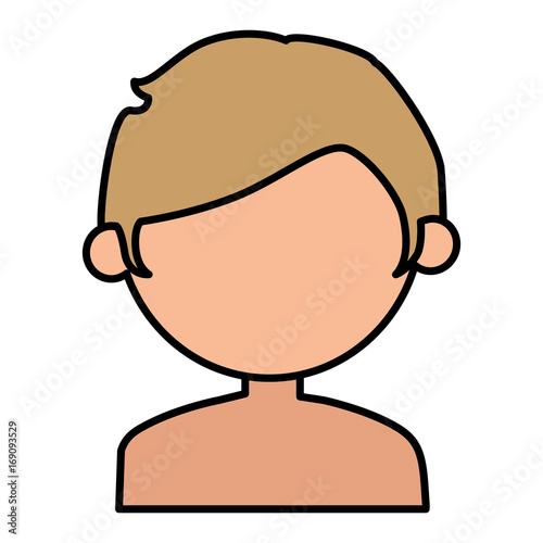 young man shirtless avatar character vector illustration design
