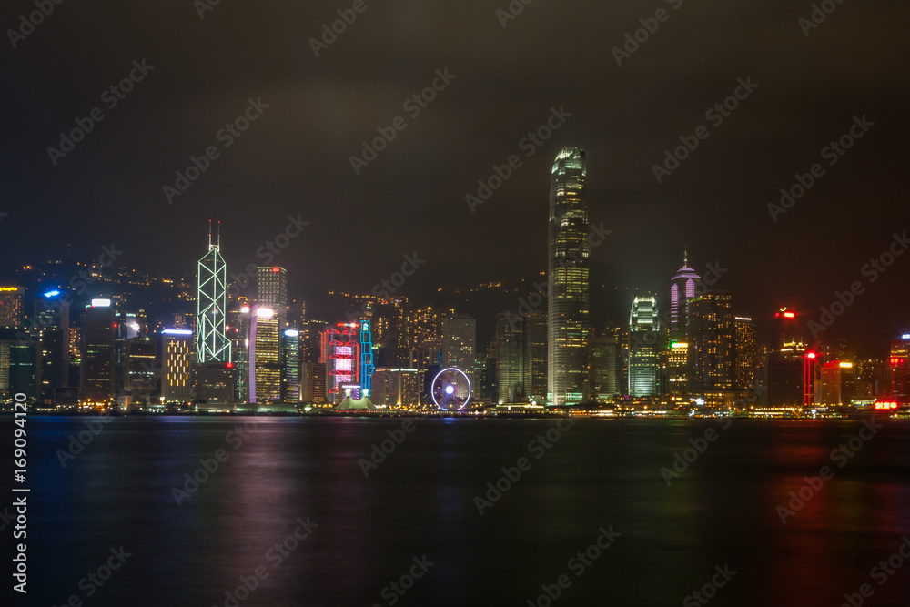 Fototapeta premium Panoramiczny widok miasta, Hong Kong, Chiny