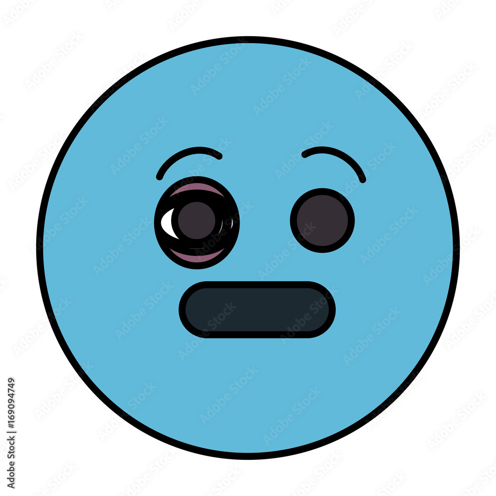 Fototapeta premium sad emoticon face character icon vector illustration design