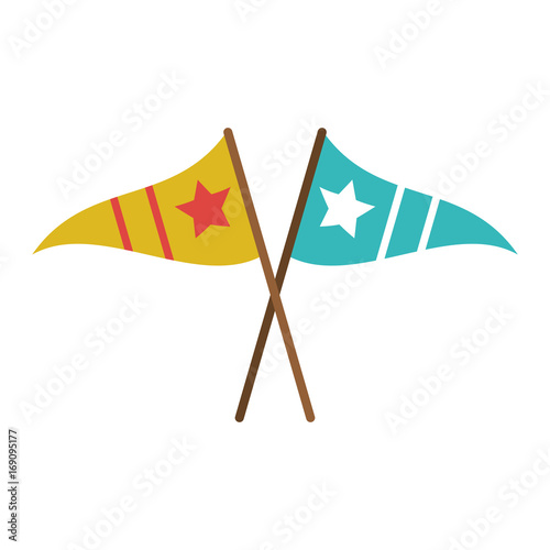 sports celebratory flags icon image vector illustration design