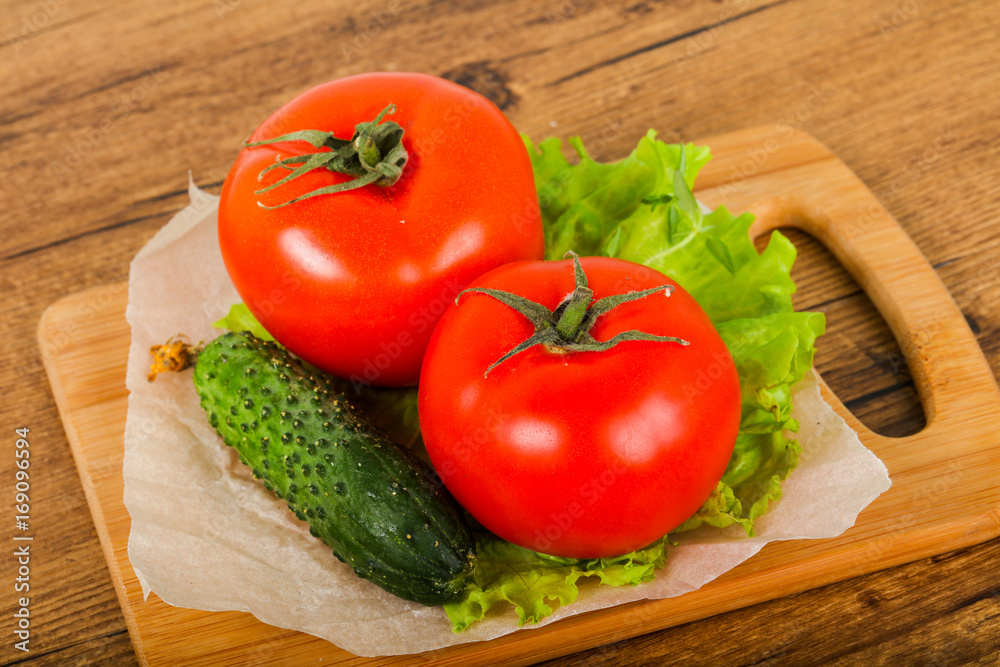 Cucumbers and tomatoes