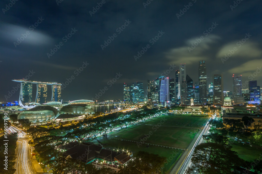 Obraz premium Singapore long exposures of the Skyline at night