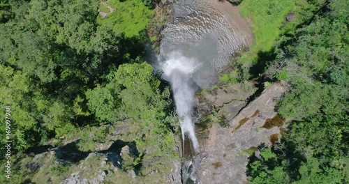 Aerial Rising View over Lone Creek Falls in South Africa photo