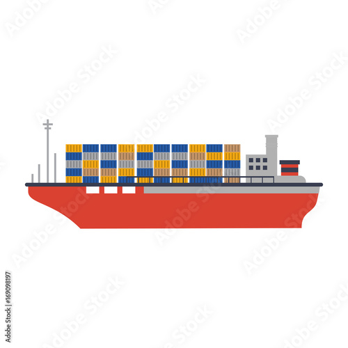 cargo ship icon image vector illustration design