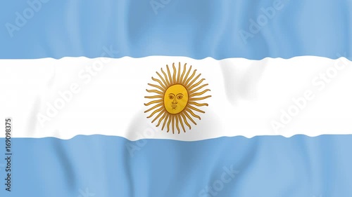 Animated flag of Argentina in slow motion photo