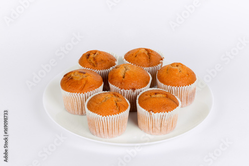Tasty muffins on a plate