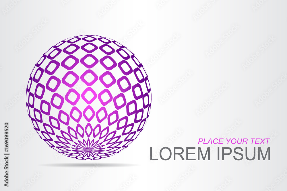 Logo stylized spherical surface with abstract shapes Logo stylized spherical surface with abstract shapes