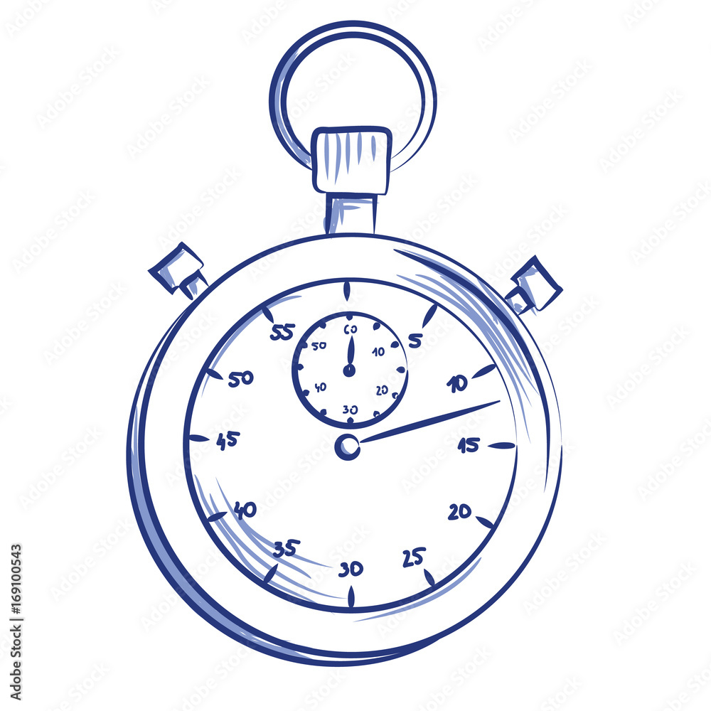Vector hand drawn icon stopwatch Vector hand drawn icon stopwatch