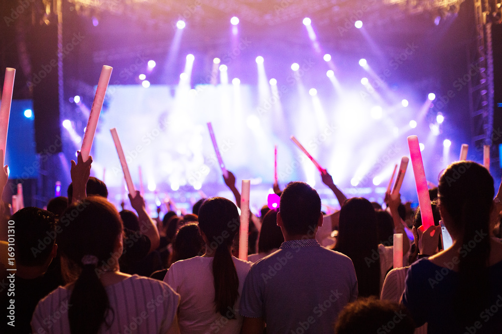 crowded people in living concert event