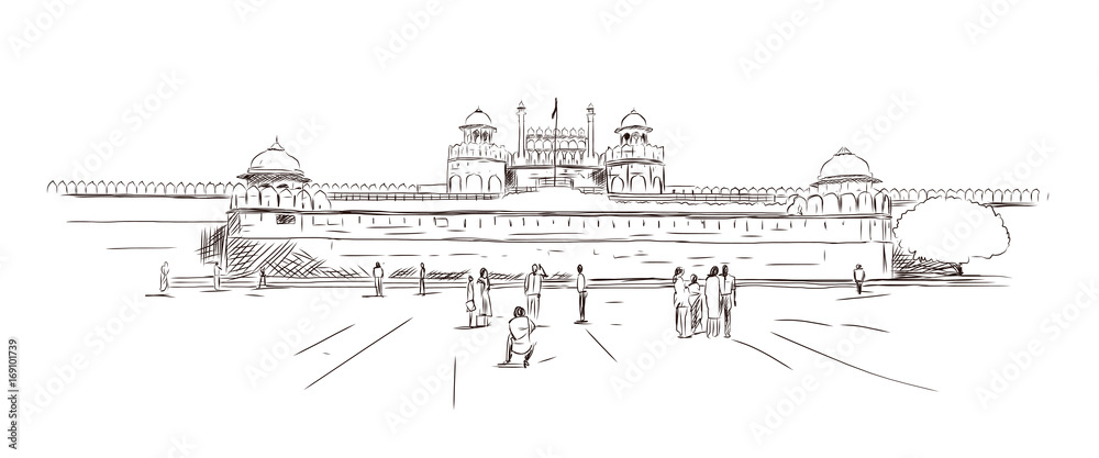 haw to draw red fort | how to drawing a red fort step by step | - YouTube-saigonsouth.com.vn