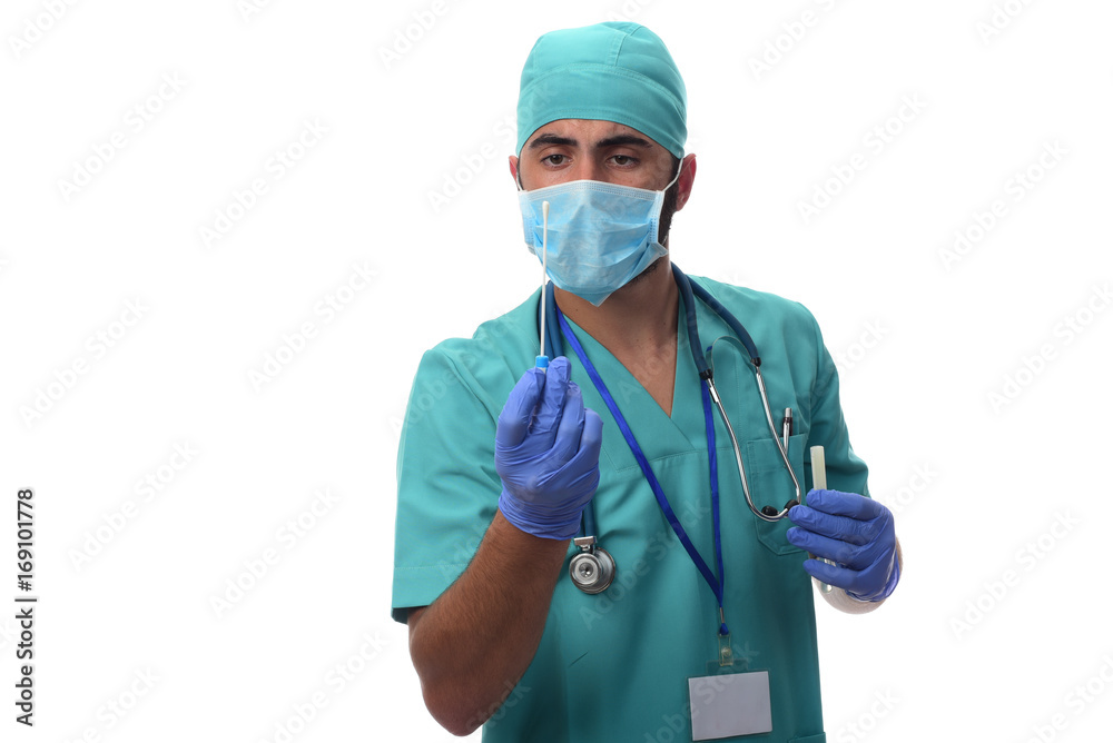 science, chemistry, biology, medicine and people concept - young male doctor science, chemistry, biology, medicine and people concept - young male doctor