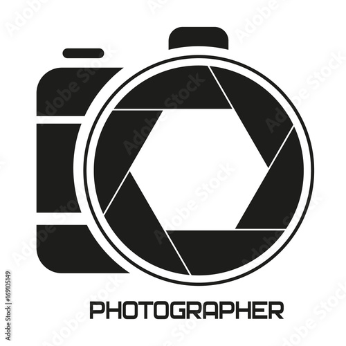 logo for a photographer. camera, aperture.icon. vector.