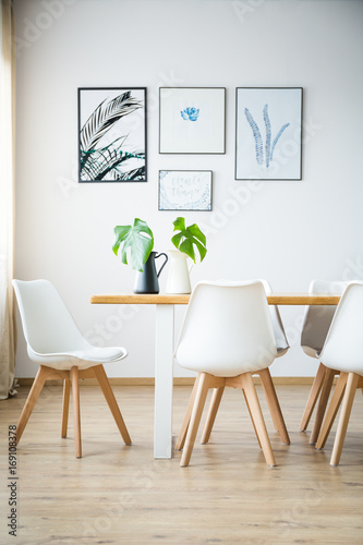 Simple bright dining room