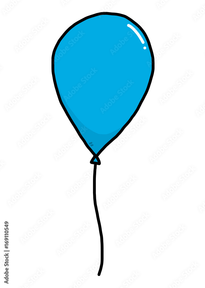 blue balloon / cartoon vector and illustration, hand drawn style, isolated  on white background. Stock Vector | Adobe Stock
