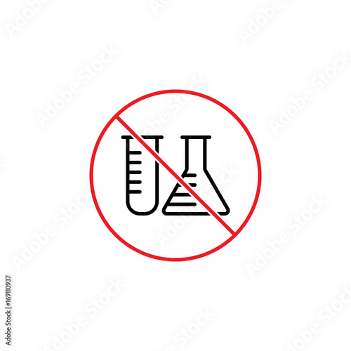 no chemicals experiment sign on white background
