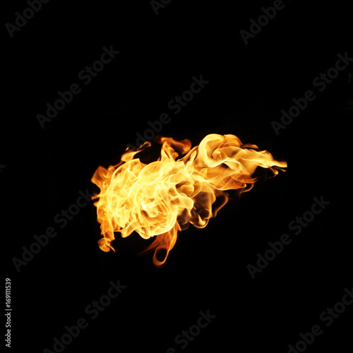 fire flames on a black background © jamroenjaiman