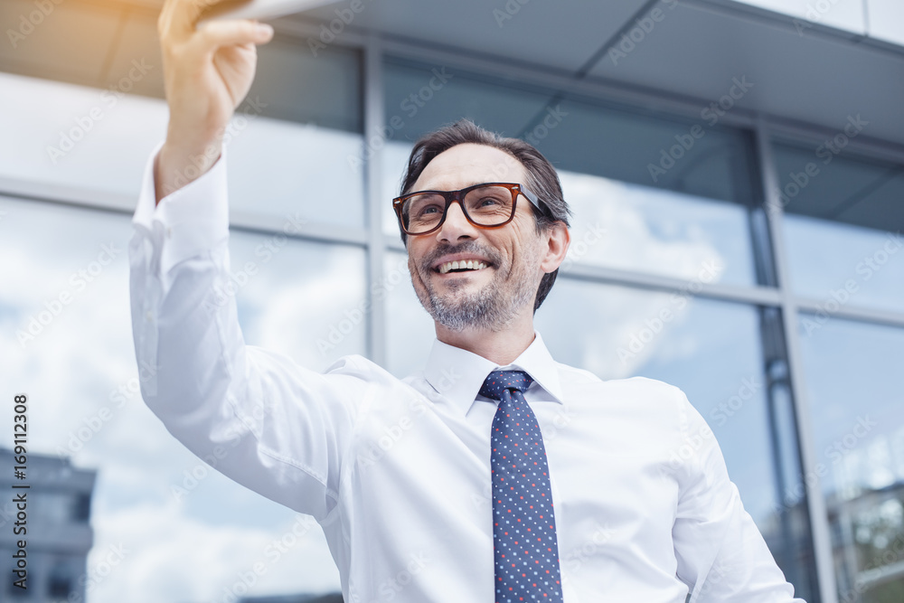 Senior business man outdoors urban background concept Senior business man outdoors urban background concept