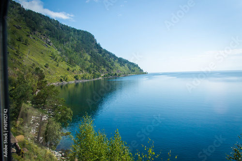 Idyllic landscape of Lake Baikal  Siberia  Russia - on a day in summer 2017